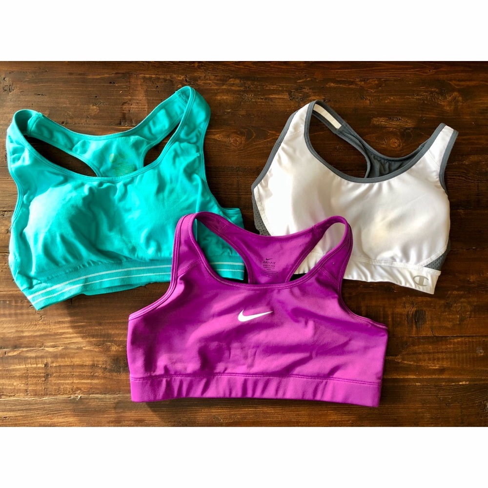 3 Sports bras Nike, champion - L